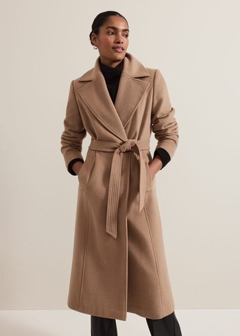 Phase Eight Livvy Wool Camel Trench Coats Brown Canada | HFPKAV-019